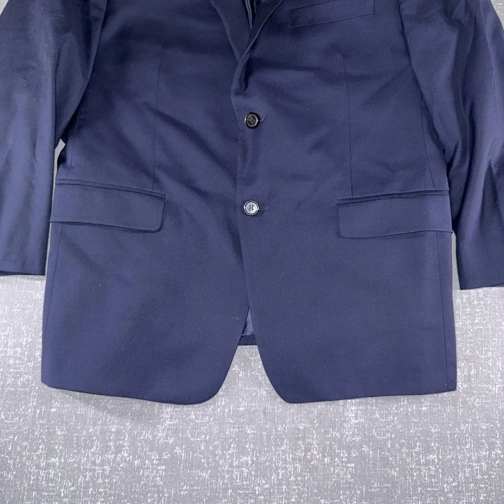 Ralph Ralph Lauren Suit Jacket Mens 44S Blue Wool 2 Button Made In Canada